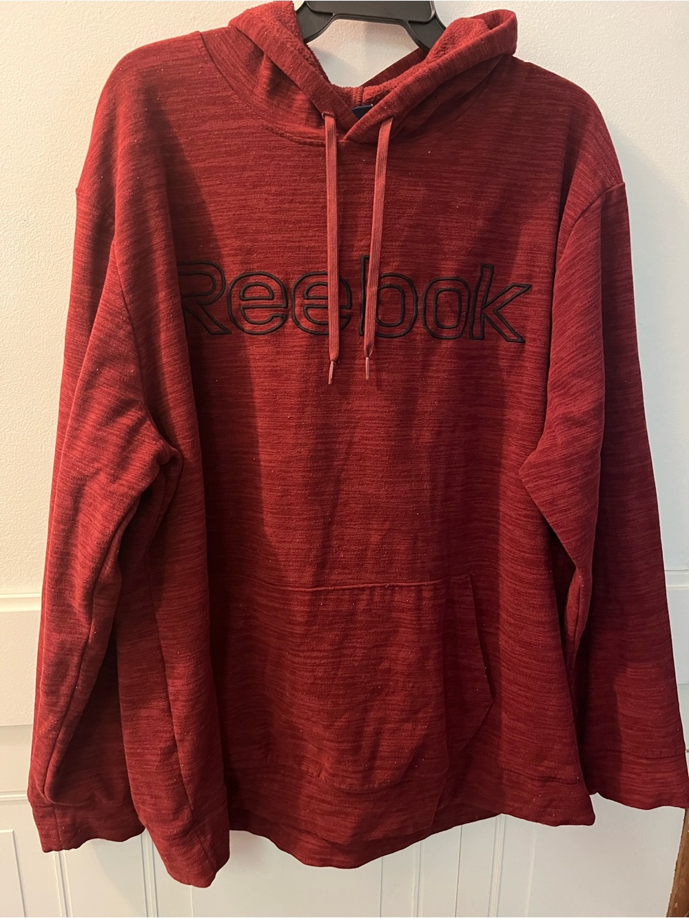 Reebok Men's Burgundy Hooded Pullover Sweatshirt XXL